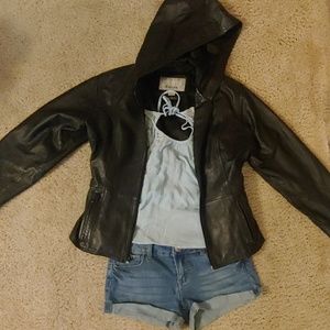 Shirt, jacket, and shorts